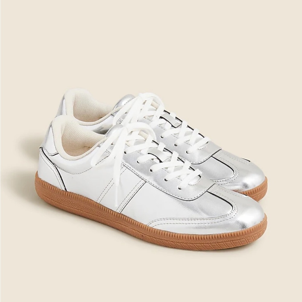 J. Crew Field Sneakers in metallic